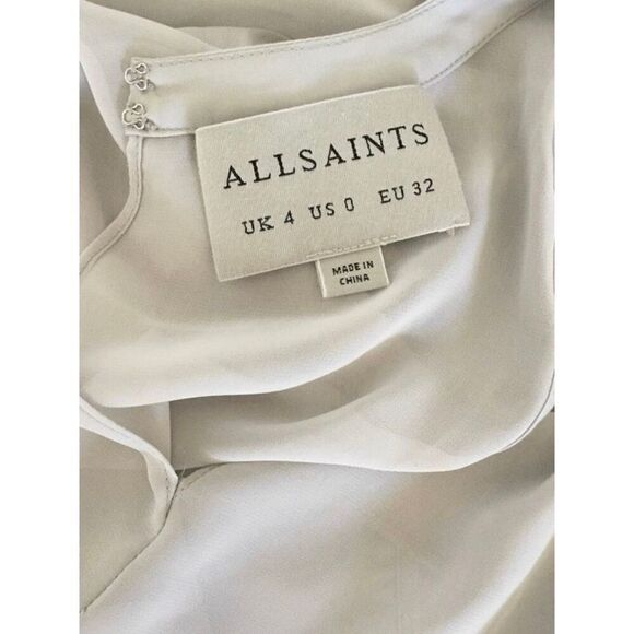 NEW ALLSAINTS Womens 0 Lyra Sleeveless Chiffon Asymmetrical Dress - Picture 6 of 7